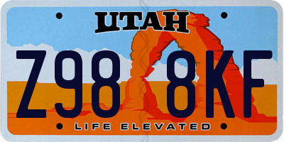 UT license plate Z988KF