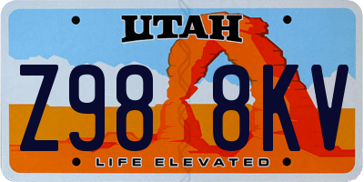 UT license plate Z988KV