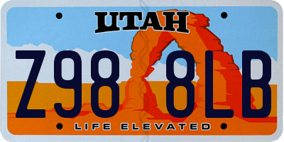 UT license plate Z988LB