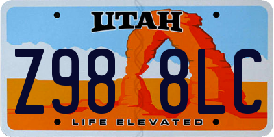 UT license plate Z988LC
