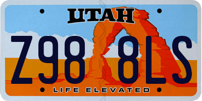 UT license plate Z988LS