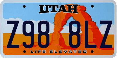 UT license plate Z988LZ