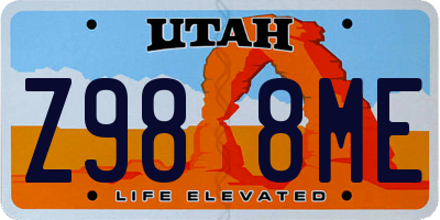 UT license plate Z988ME