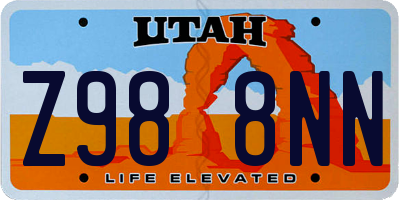 UT license plate Z988NN
