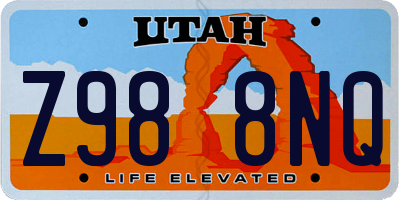 UT license plate Z988NQ