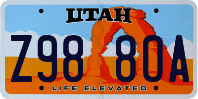 UT license plate Z988OA