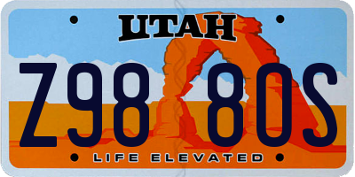 UT license plate Z988OS