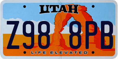 UT license plate Z988PB