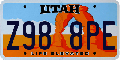 UT license plate Z988PE