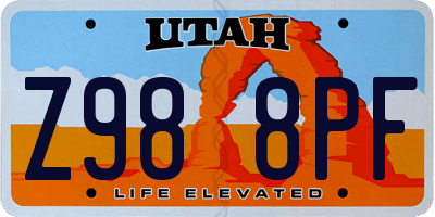 UT license plate Z988PF