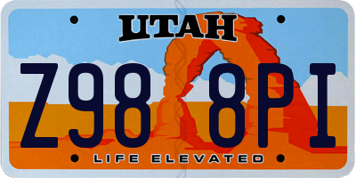 UT license plate Z988PI