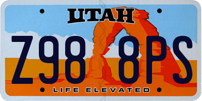UT license plate Z988PS