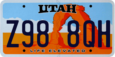 UT license plate Z988QH