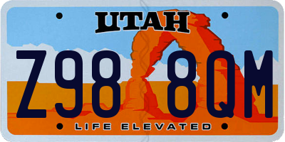 UT license plate Z988QM