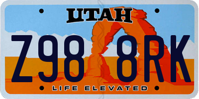 UT license plate Z988RK