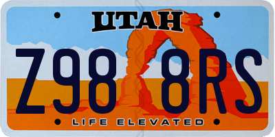 UT license plate Z988RS