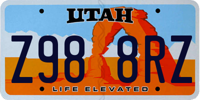 UT license plate Z988RZ