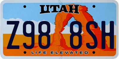 UT license plate Z988SH