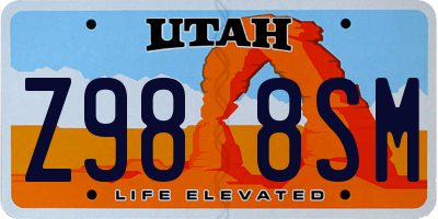 UT license plate Z988SM