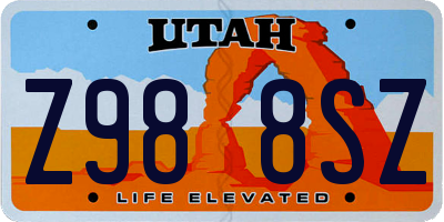 UT license plate Z988SZ