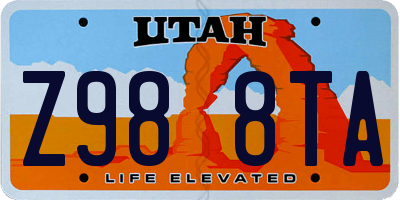 UT license plate Z988TA