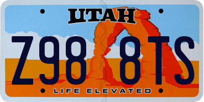 UT license plate Z988TS