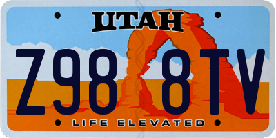 UT license plate Z988TV