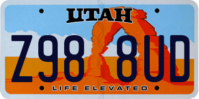 UT license plate Z988UD