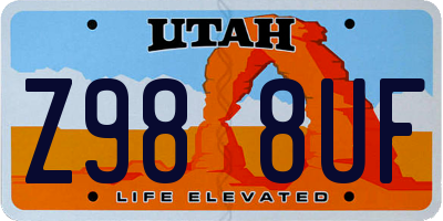 UT license plate Z988UF