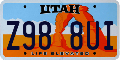 UT license plate Z988UI