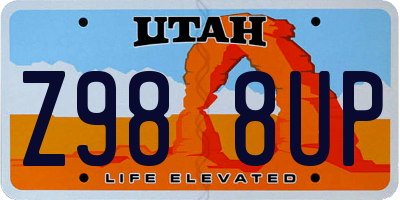 UT license plate Z988UP