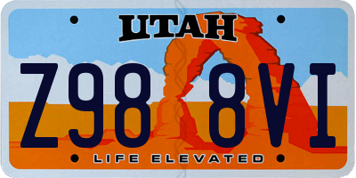 UT license plate Z988VI