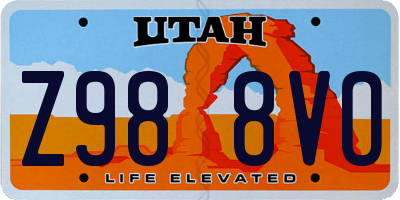 UT license plate Z988VO