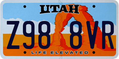 UT license plate Z988VR