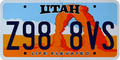 UT license plate Z988VS