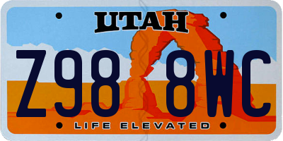 UT license plate Z988WC