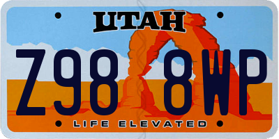 UT license plate Z988WP