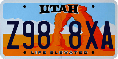 UT license plate Z988XA