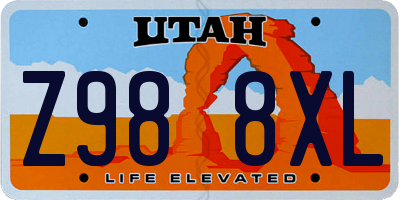 UT license plate Z988XL