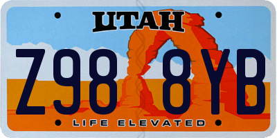 UT license plate Z988YB