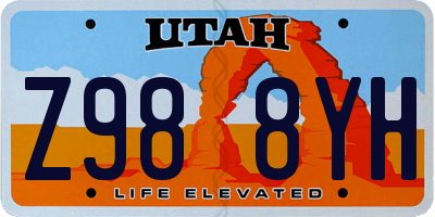UT license plate Z988YH