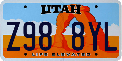 UT license plate Z988YL