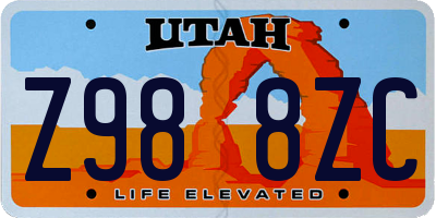 UT license plate Z988ZC