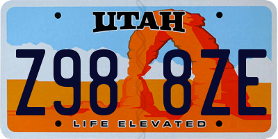 UT license plate Z988ZE