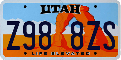 UT license plate Z988ZS