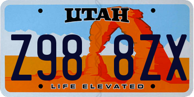 UT license plate Z988ZX