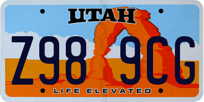 UT license plate Z989CG