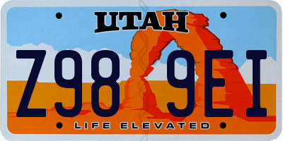 UT license plate Z989EI