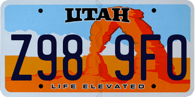 UT license plate Z989FO