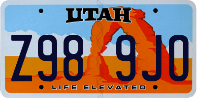 UT license plate Z989JO